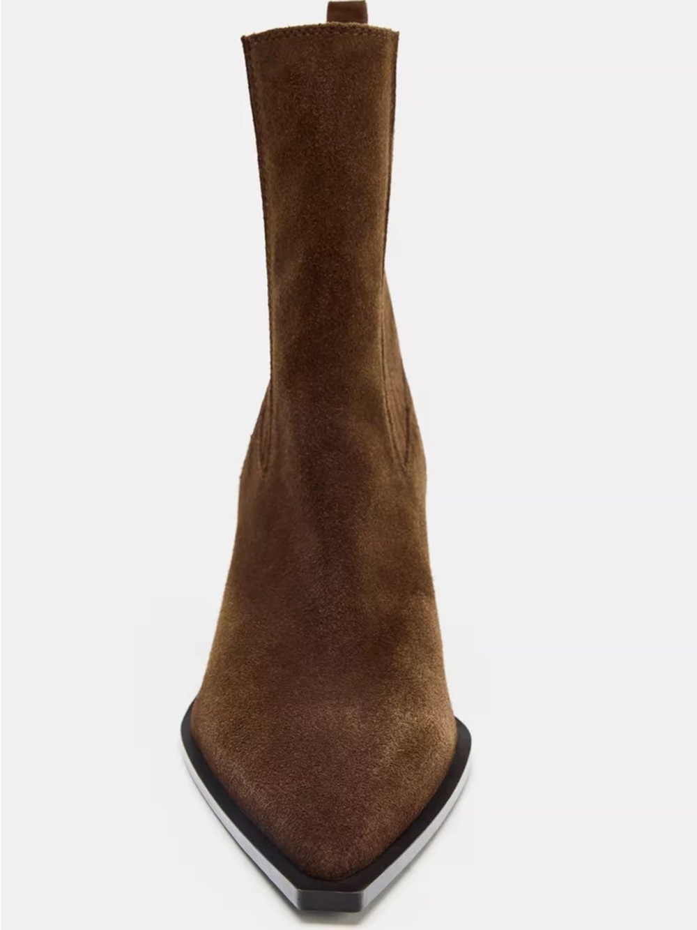 Zara Brown Suede Pointed-Toe Ankle Booties - Picture 3 of 11